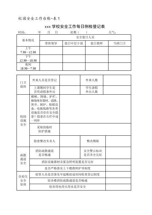 校园安全工作台账(完整资料)