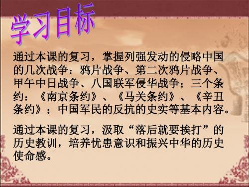 历史：第一单元《侵略与反抗》复习课件(人教新课标八年级上)(2)