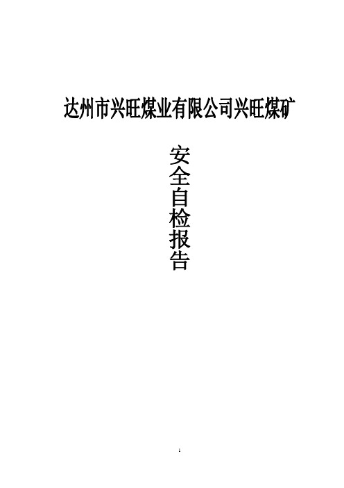 达州市兴旺煤业有限公司兴旺煤矿体检自检报告