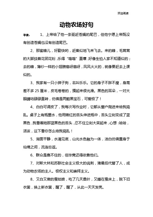 动物农场好句
