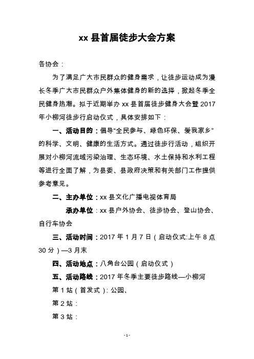 徒步大会方案