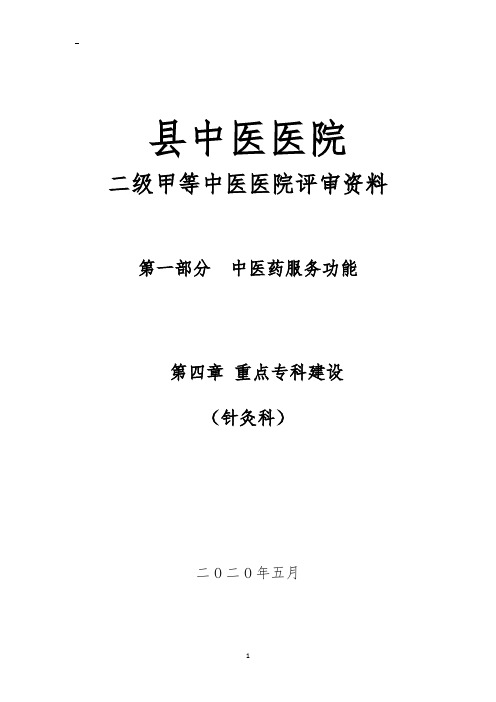 二级甲等中医医院评审资料(针灸科)