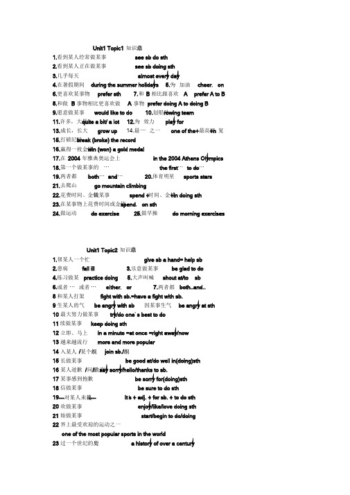 仁爱版八年级英语上册-Unit1知识点总结