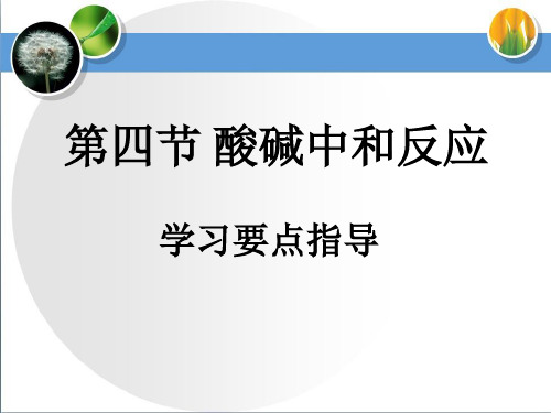 鲁教版九年级化学下册第七单元第四节《酸碱中和反应》学习要点指导 课件