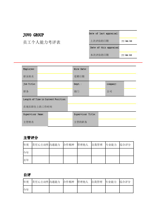 人能力综合评估表