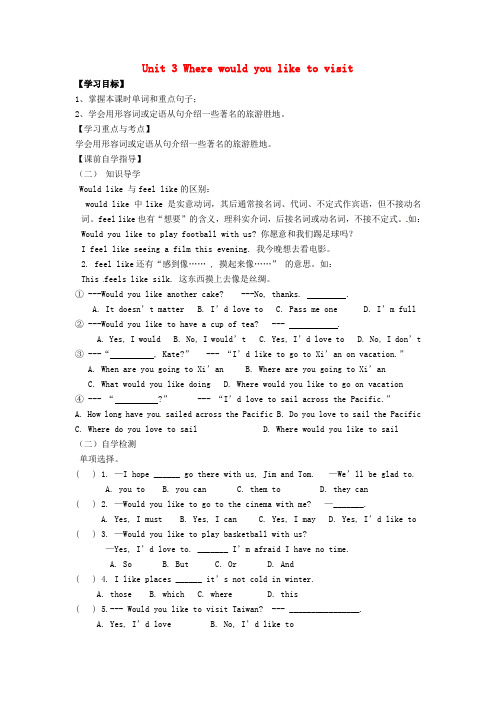 鲁教版英语八年级下Unit3 Where would you like to visit SectionA (14)