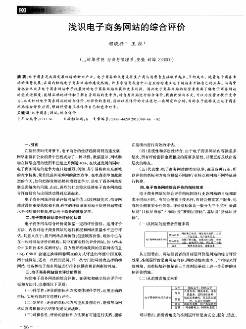 浅识电子商务网站的综合评价