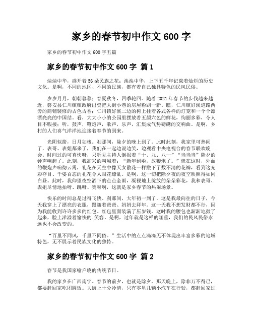 家乡的春节初中作文600字