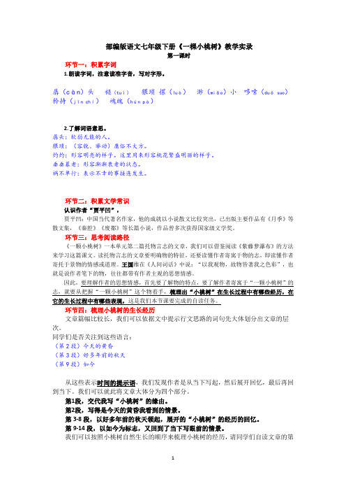 第19课《一棵小桃树》课堂教学实录+++2022-2023学年部编版语文七年级下册