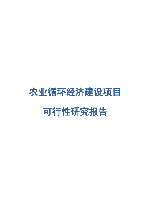 农业循环经济建设项目可行性研究报告