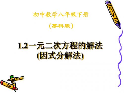 苏科版九年级数学上册第1章1.2《一元一次方程的解法---因式分解法》教学课件(共12张PPT)