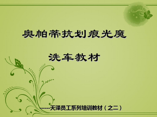 天泽洗车作业标准书