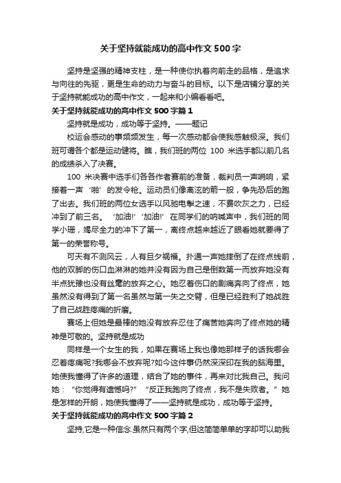 关于坚持就能成功的高中作文500字