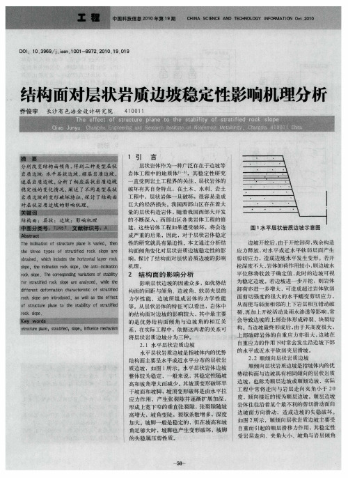 结构面对层状岩质边坡稳定性影响机理分析
