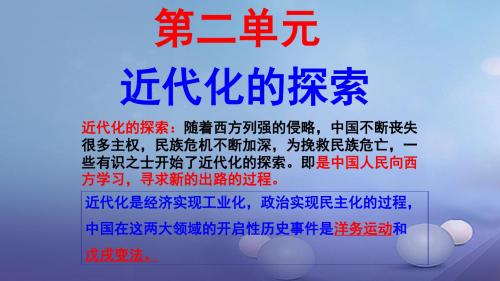 广东省深圳市中考历史第二单元近代化的探索复习课件