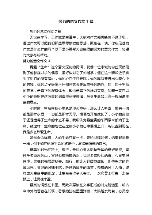努力的意义作文7篇