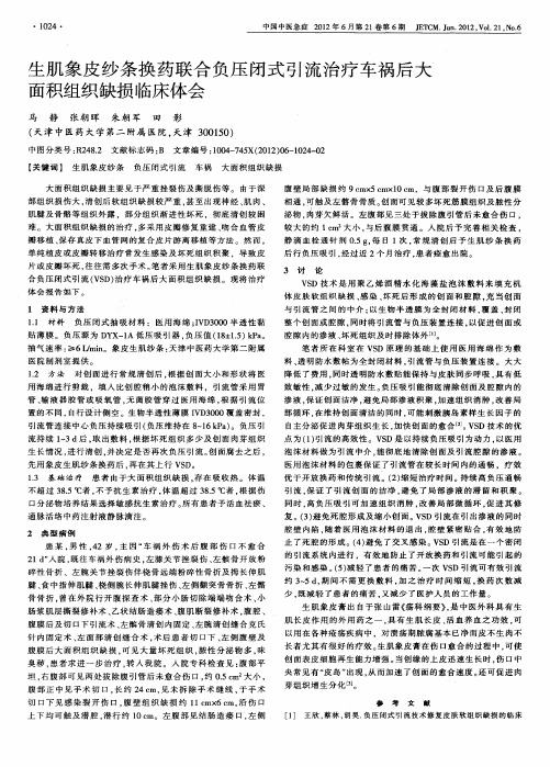 生肌象皮纱条换药联合负压闭式引流治疗车祸后大面积组织缺损临床体会