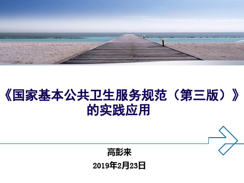 国家基本公共卫生服务项目(第三版)培训课件