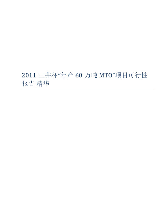 年产60万吨MTO”项目可行性报告 精华