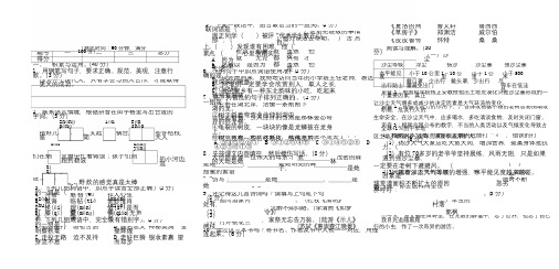 2016-2017学年度苏教版语文六年级第二学期期末测试卷