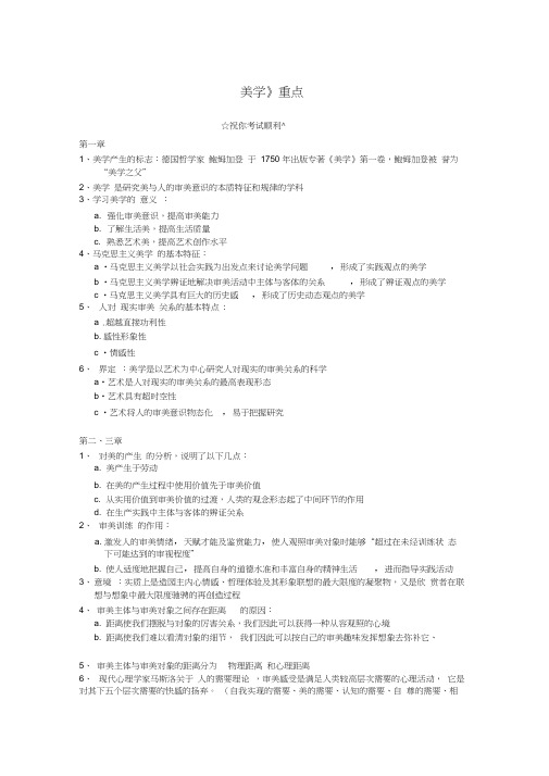 美学导论考试重点