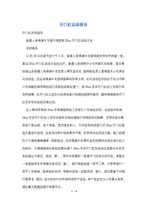 开门红总结报告