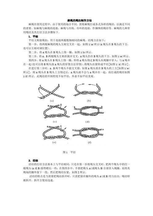 麻绳的绳扣制作方法