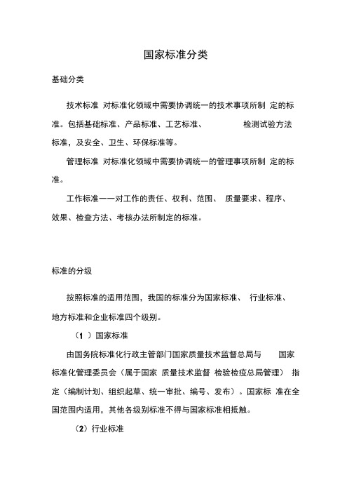 国家标准分类