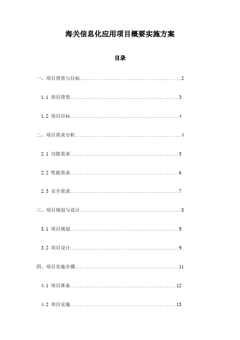 海关信息化应用项目概要实施方案