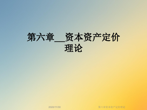 第六章资本资产定价理论