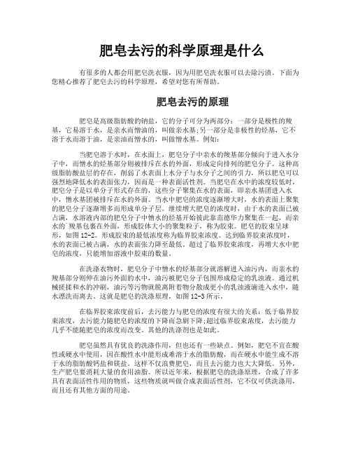 肥皂去污的科学原理是什么