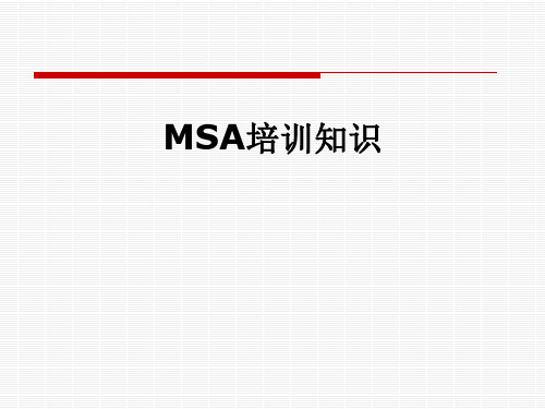 MSA培训知识