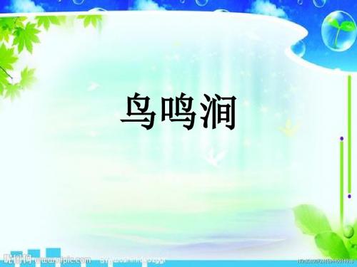王维《鸟鸣涧》ppt课件1 (共26张PPT)