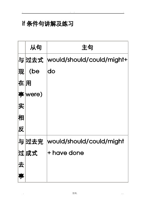 if条件句讲解及练习