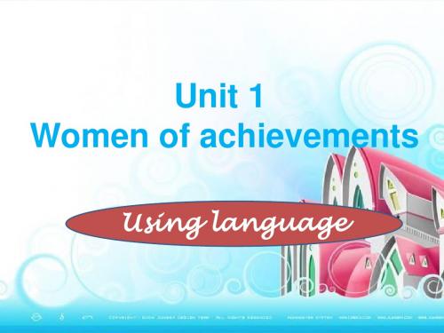 英语Unit1Usinglanguage课件(新人教版必修4)