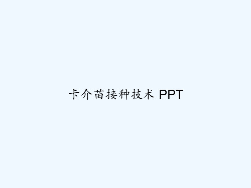 卡介苗接种技术 PPT