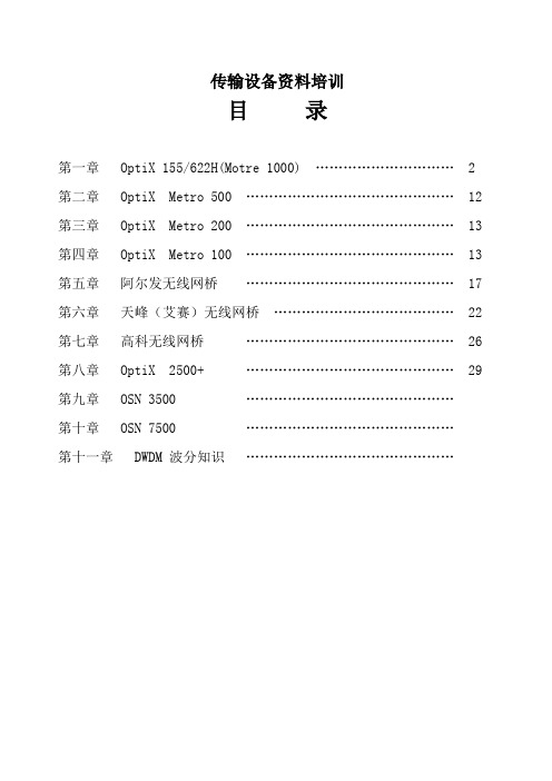传输设备资料培训
