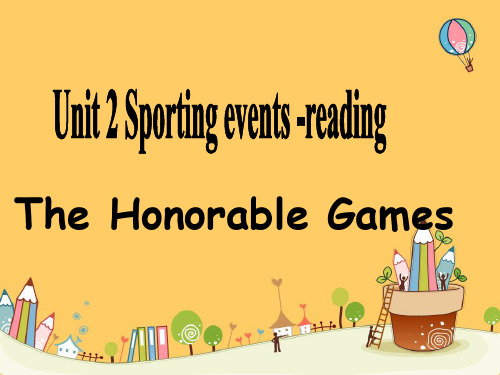 牛津译林版必修四Unit 2《Sporting events》(reading)ppt课件