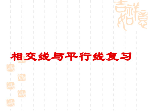 中考总复习---相交线与平行线复习PPT课件