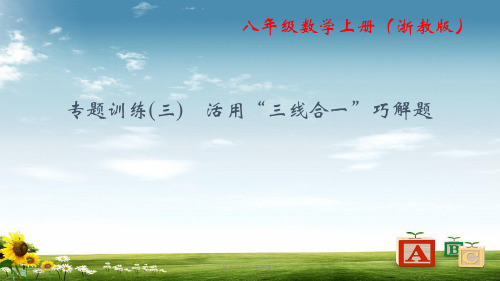 八级数学上册(浙教版)课件：专题训练：(三) 活用“三线合一”巧解题 (共15张PPT)