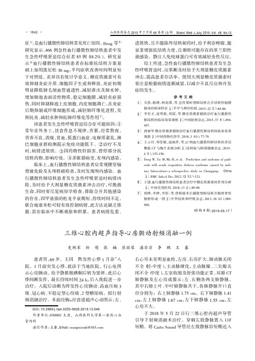 三维心腔内超声指导心房颤动射频消融一例