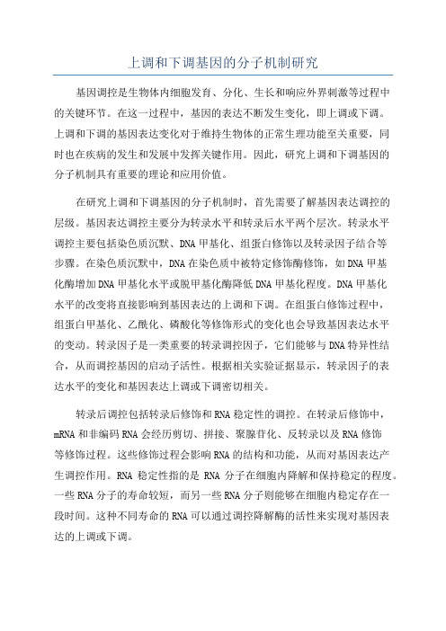 上调和下调基因的分子机制研究