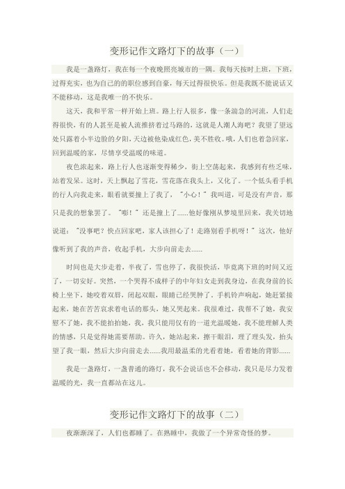 变形计作文路灯下的故事