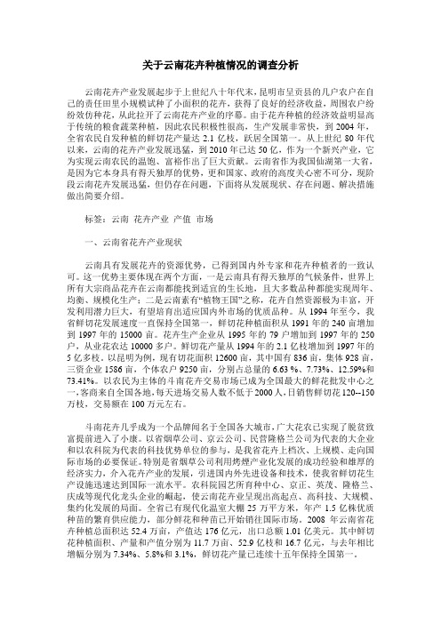 关于云南花卉种植情况的调查分析