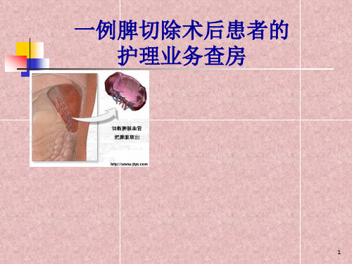 脾切除术后患者的护理业务查房ppt