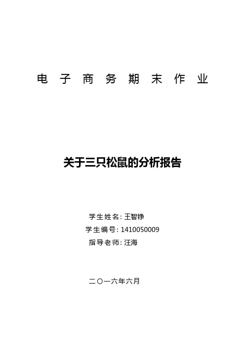 “三只松鼠”分析报告报告材料报告材料材料