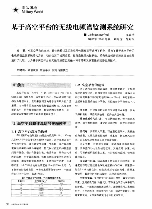 基于高空平台的无线电频谱监测系统研究