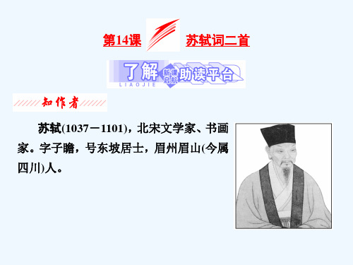2020_2021学年高中语文第三单元漫步宋词第14课苏轼词二首课件粤教版选修唐诗宋词元散曲蚜
