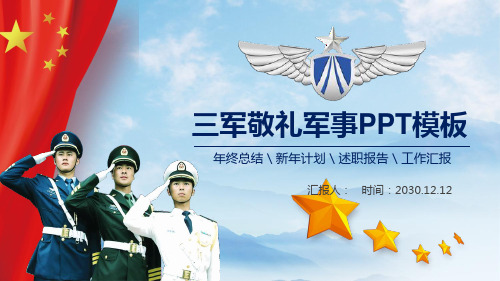 海陆空三军敬礼PPT模板免费下载
