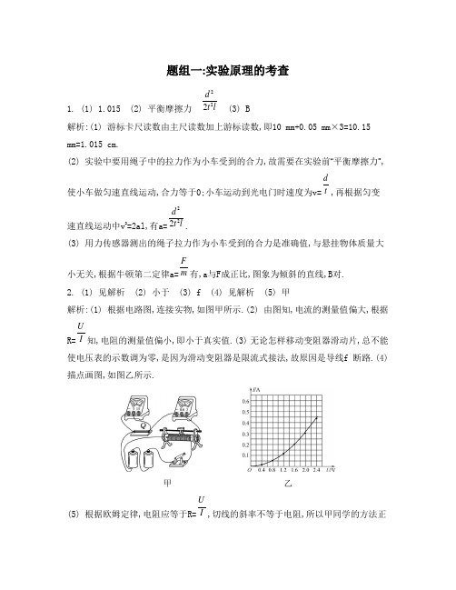 2015届高考物理二轮复习专项训练：题组一实验原理的考查20_《答案》